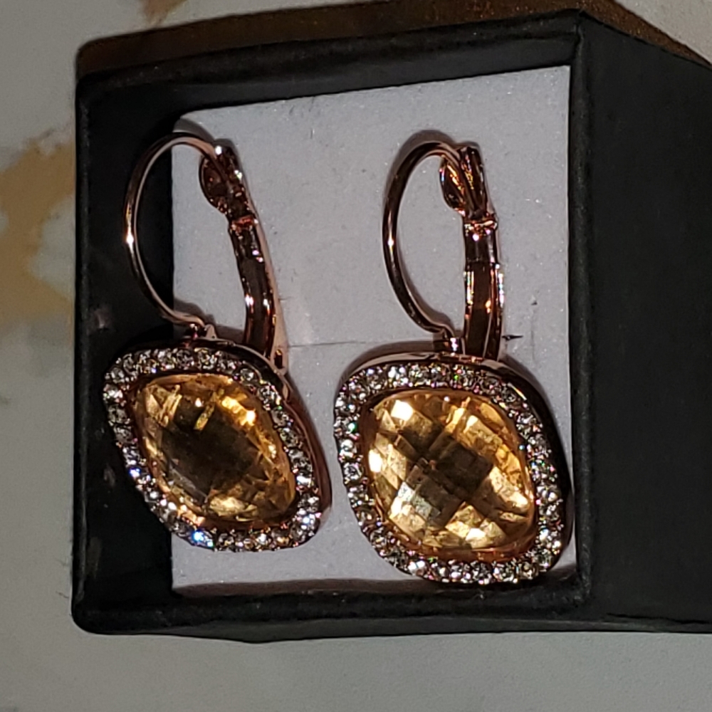 Rose Gold Cubic Zirconia Earrings